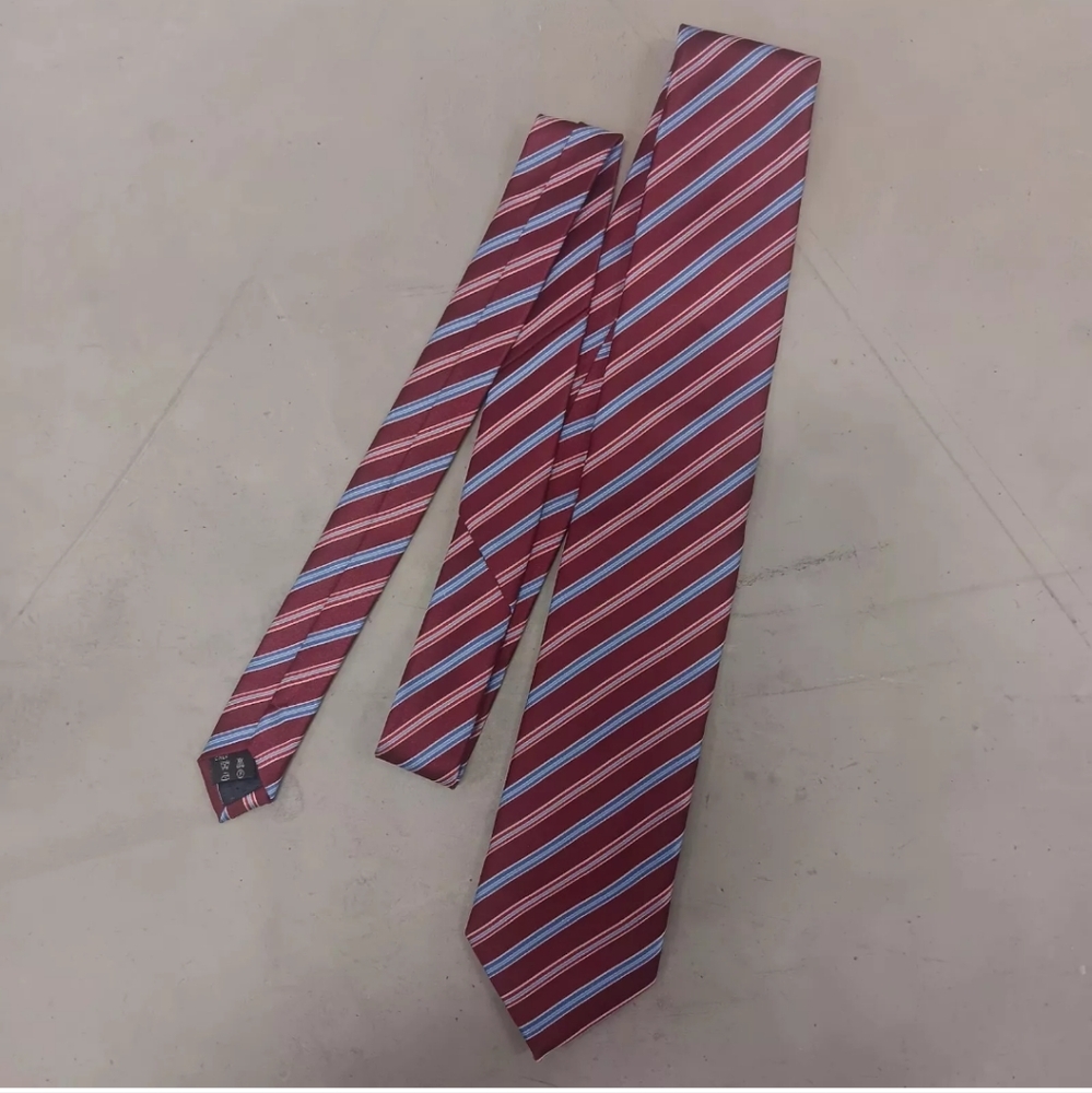 Andrea Franceschi Roma 100% Silk Tie Mens Red Blue White Made in Italy VTG